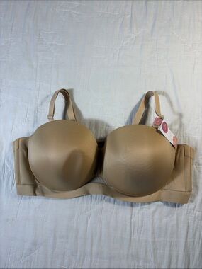 Lane Bryant Cacique Multi-Way Comfort Bliss Strapless Bra - Tan 48D NWT